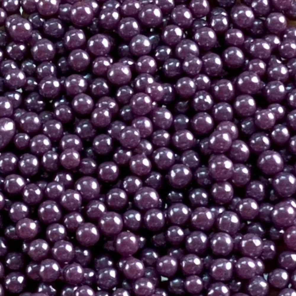 PURPLE PEARL Candy Beads, 2 or 4 Ounces, Candy Pearls. 4MM