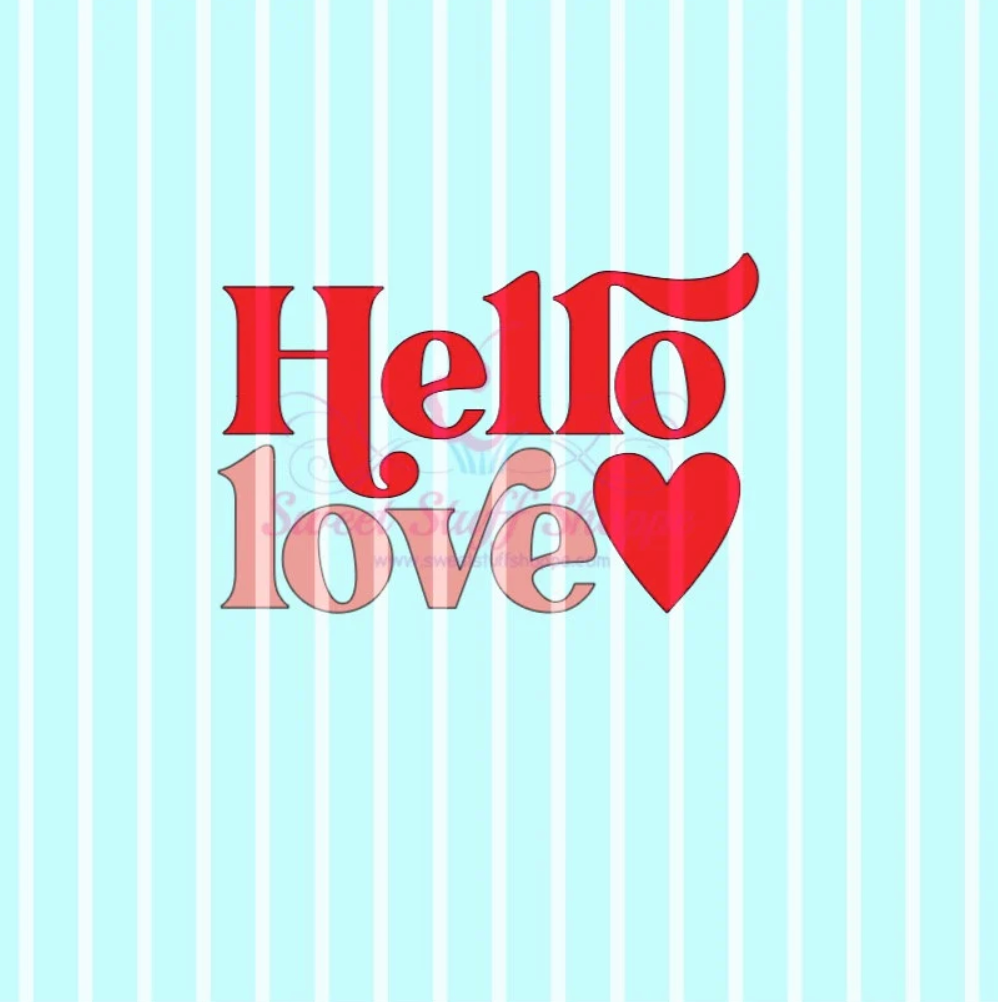 HELLO LOVE, Cookie Silk Screen, Silk Screen Cookie Stencil, Mesh Stencil, Cookie Stencil, Custom Silk Screen