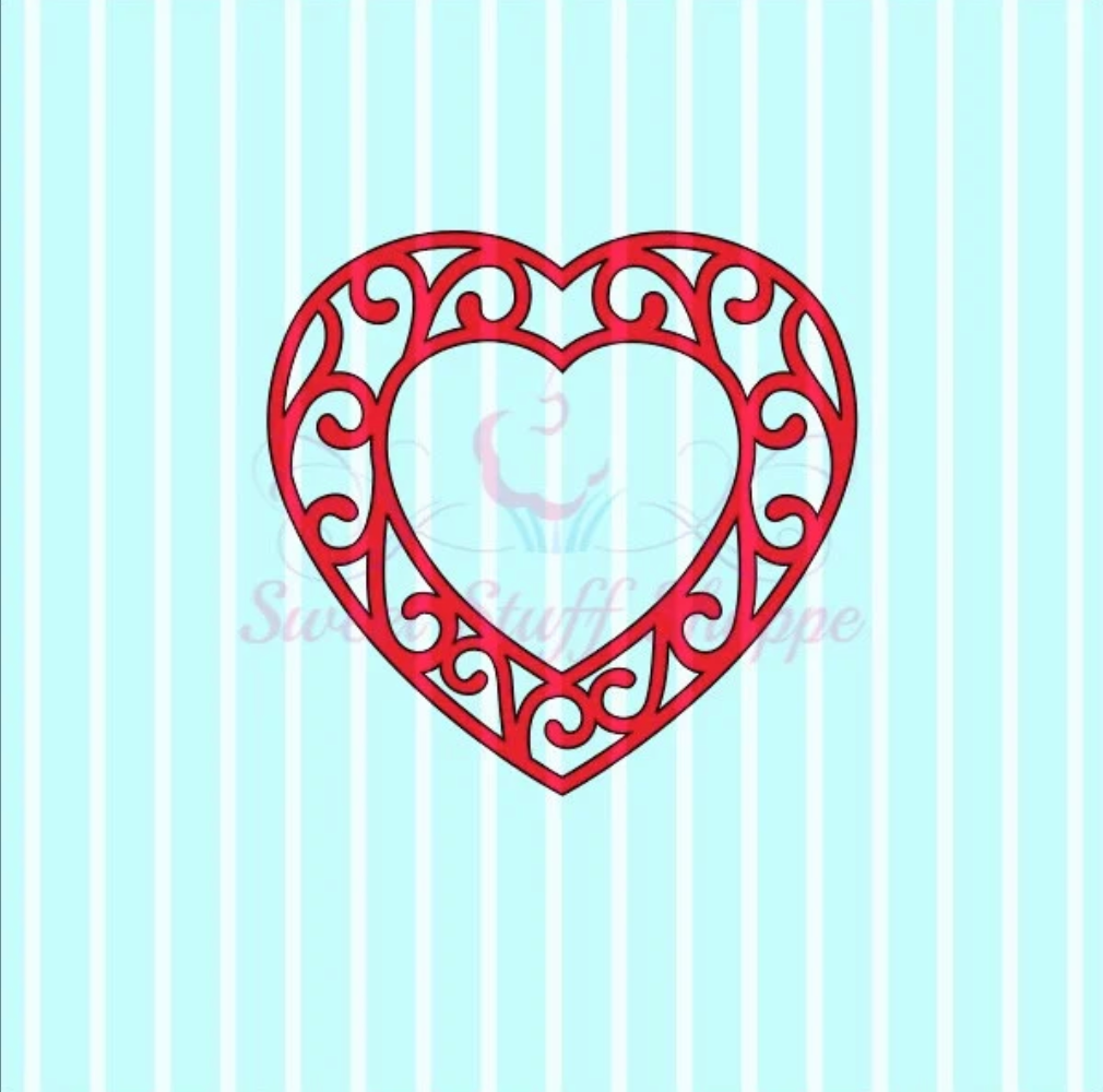 HEART MONOGRAM Silk Screen, Cookie Silk Screen, Silk Screen Cookie Stencil, Mesh Stencil, Cookie Stencil, Custom Silk Screen