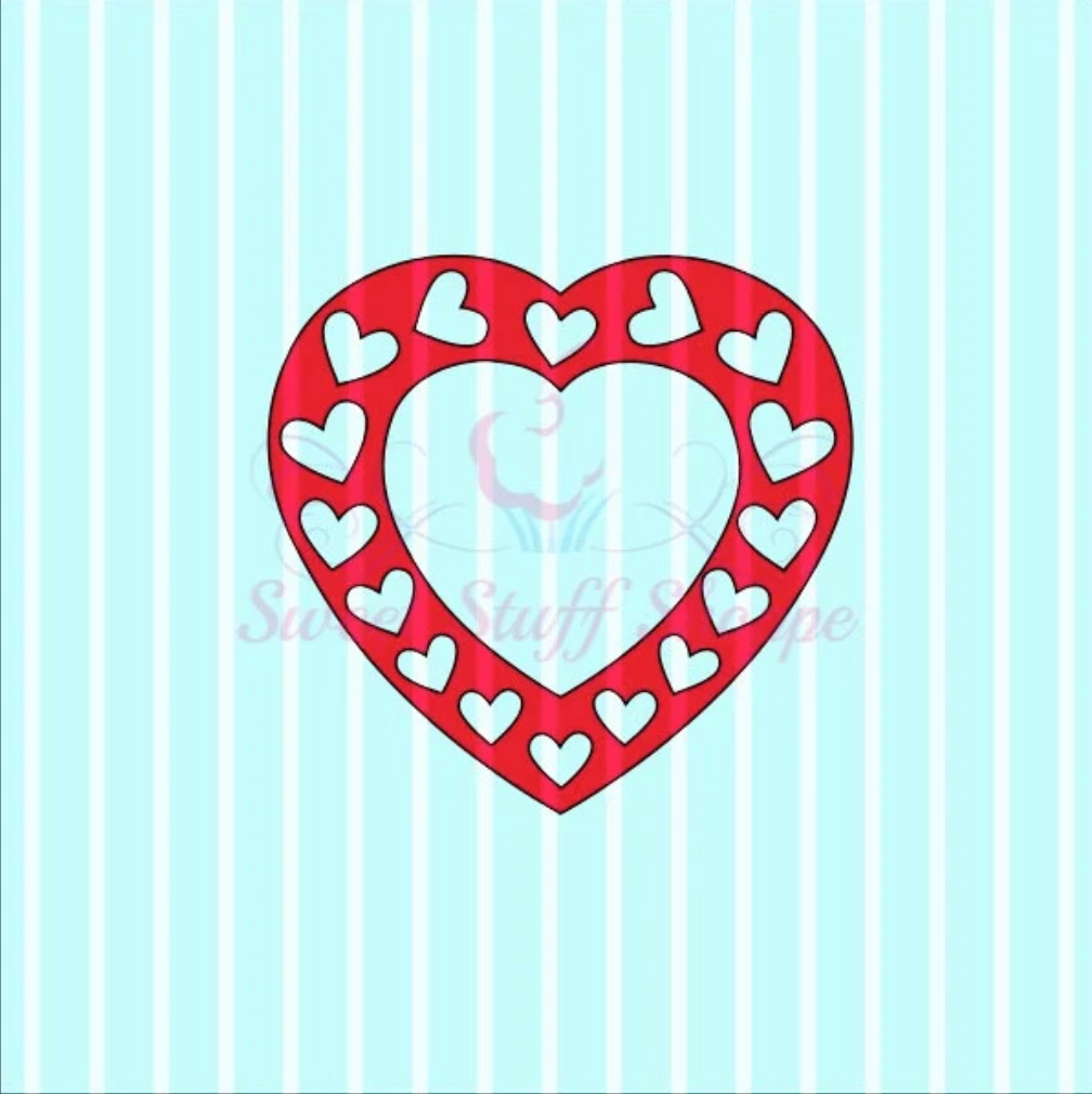 HEART MONOGRAM Silk Screen, Cookie Silk Screen, Silk Screen Cookie Stencil, Mesh Stencil, Cookie Stencil, Custom Silk Screen