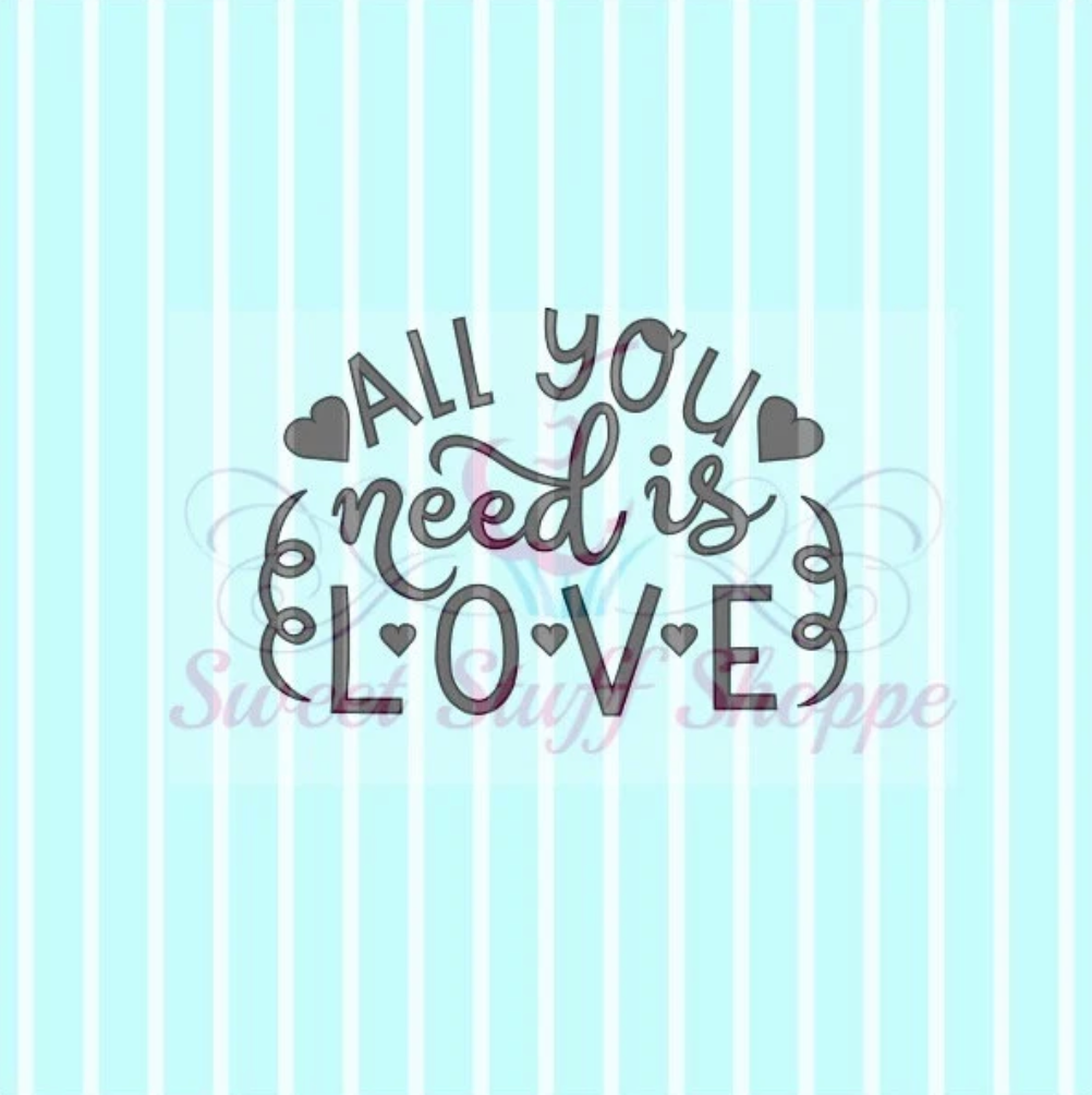 ALL You Need Is LOVE Silk Screen, Cookie Silk Screen Custom Silkscreen Cookie Stencil, Mesh Stencil, Cookie Stencil, Custom Silk Screen