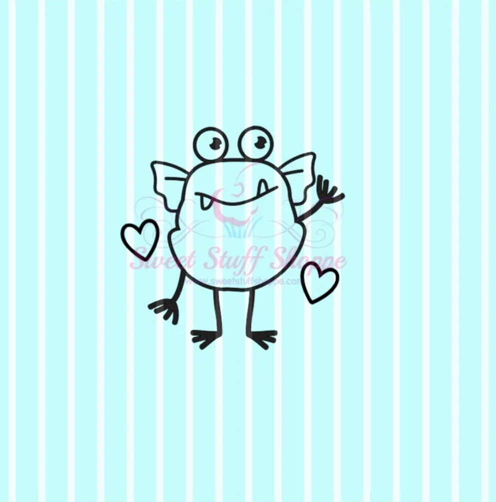 VALENTINE MONSTER PYO, Silk Screen, Cookie Silk Screen, Cookie Stencil, Mesh Stencil, Custom Silk Screen