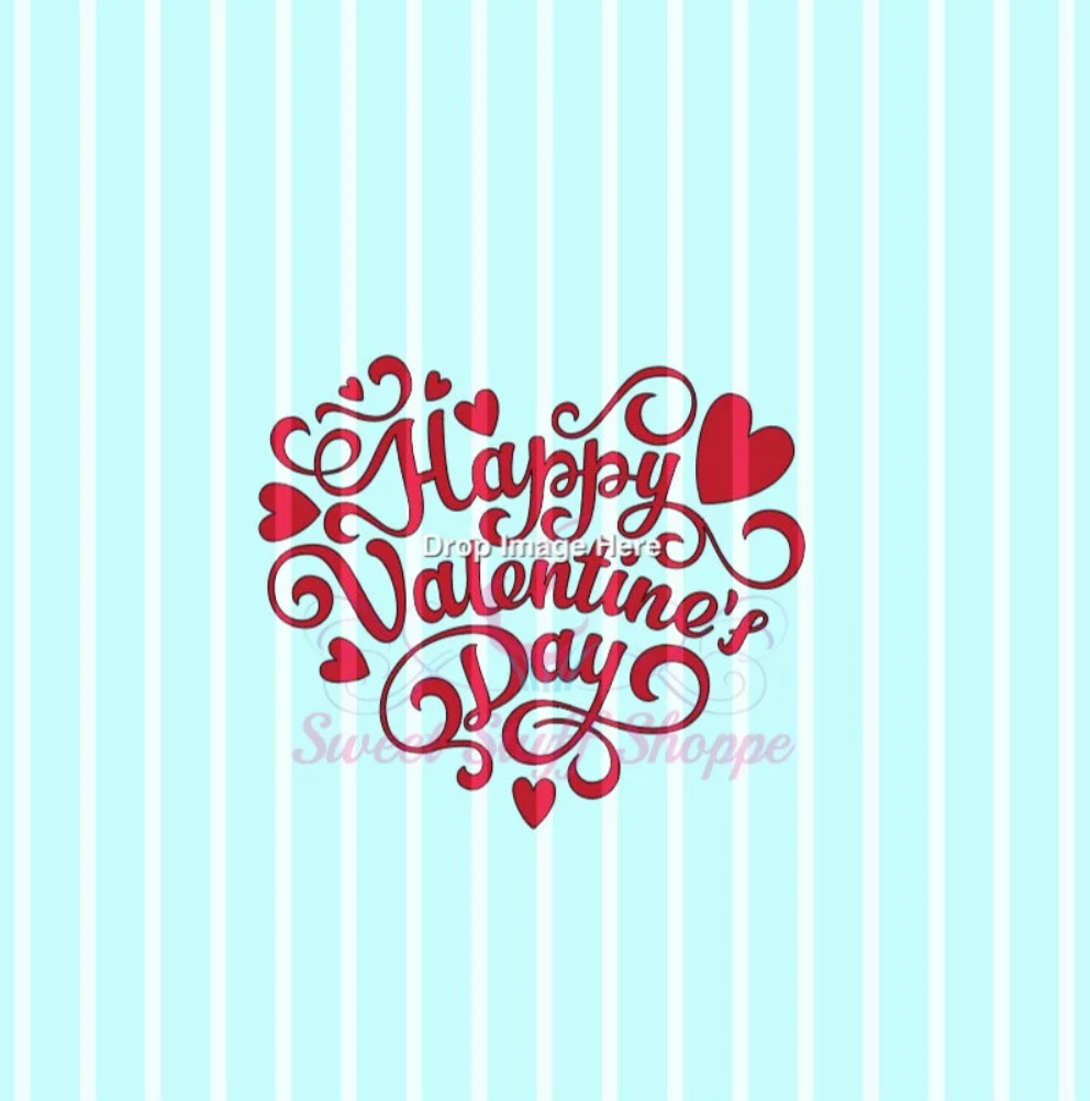HAPPY VALENTINE'S DAY, Matching Cutter Available, Silk Screen, Cookie Silk Screen, Silk Screen Cookie Stencil, Cookie Stencil,