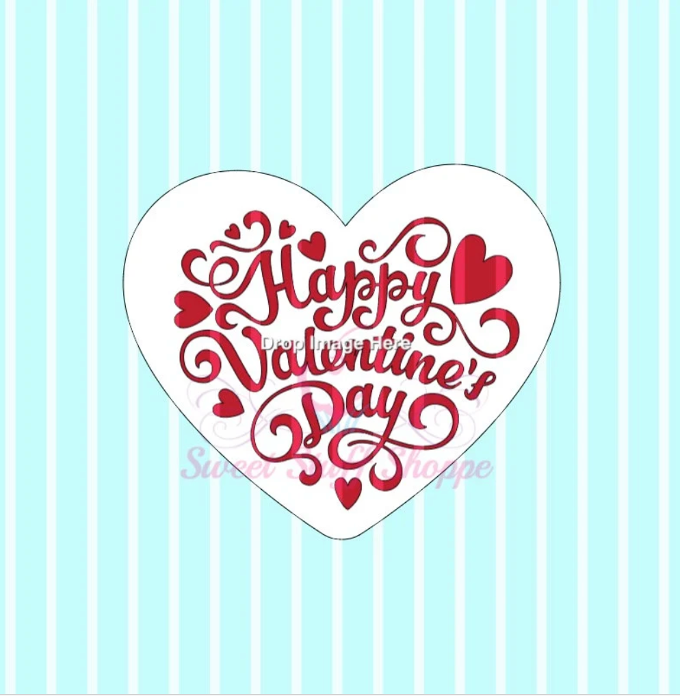 HAPPY VALENTINE'S DAY, Matching Cutter Available, Silk Screen, Cookie Silk Screen, Silk Screen Cookie Stencil, Cookie Stencil,