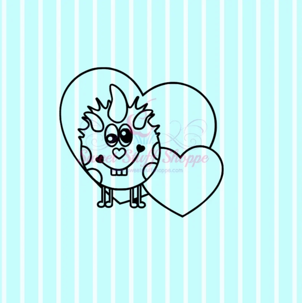 VALENTINE MONSTER PYO, Silk Screen, Cookie Silk Screen, Cookie Stencil, Mesh Stencil, Custom Silk Screen