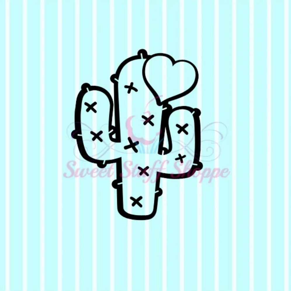 VALENTINE CACTUS PYO, Silk Screen, Cookie Silk Screen, Silk Screen Cookie Stencil, Mesh Stencil, Cookie Stencil,