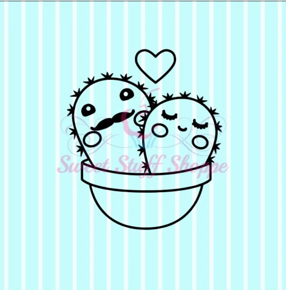 CACTUS LOVE PYO Silk Screen, Cookie Silk Screen, Silk Screen Cookie Stencil, Mesh Stencil, Cookie Stencil, Custom Silk Screen