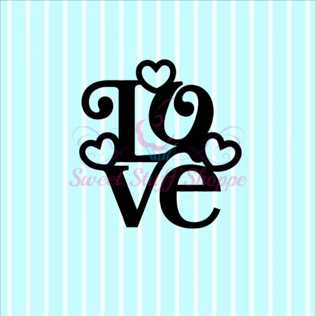 LOVE, Silk Screen, Cookie Silk Screen, Silk Screen Cookie Stencil, Mesh Stencil, Cookie Stencil, Custom Silk Screen