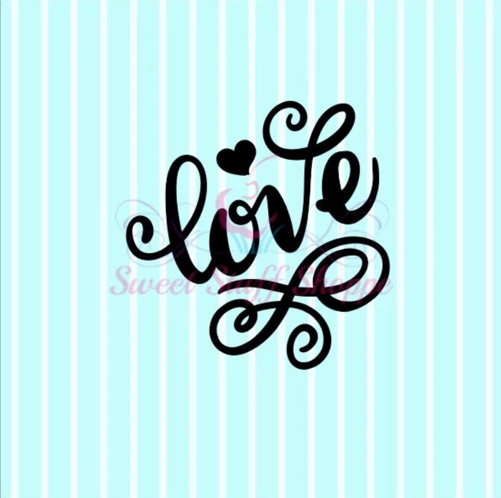 LOVE, Silk Screen, Cookie Silk Screen, Silk Screen Cookie Stencil, Mesh Stencil, Cookie Stencil, Custom Silk Screen