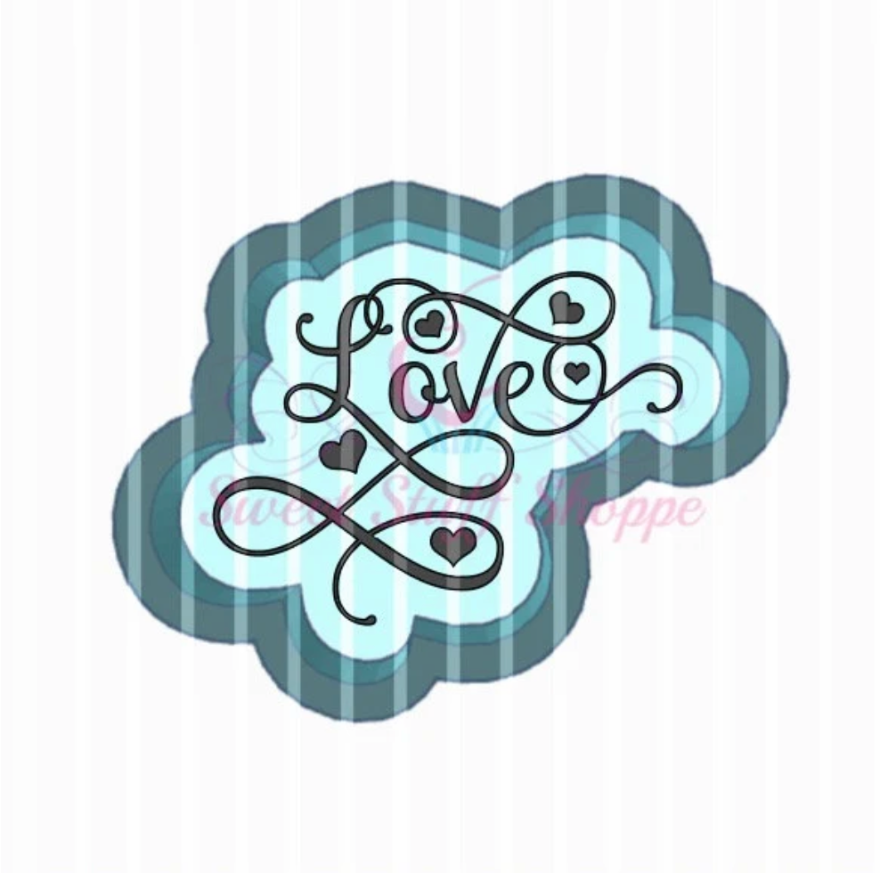 LOVE, Cookie Silk Screen, Silk Screen Cookie Stencil, Mesh Stencil, Cookie Stencil, Custom Silk Screen