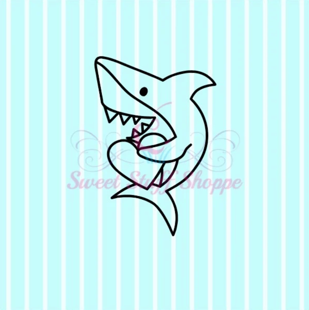 VALENTINE SHARK PYO, Silk Screen, Cookie Silk Screen, Silk Screen Cookie Stencil, Mesh Stencil, Cookie Stencil, Custom Silk Screen