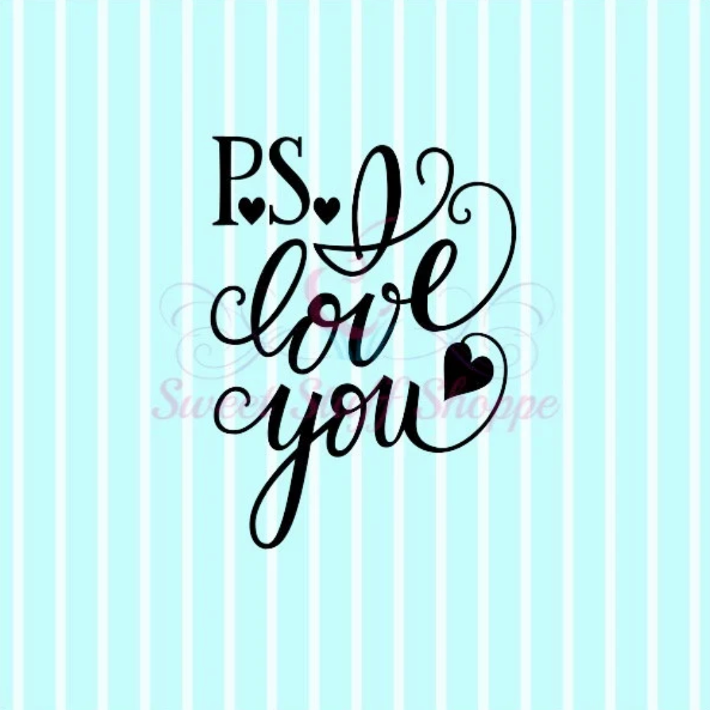 PS I LOVE YOU! - Cookie Silk Screen, Silk Screen Cookie Stencil, Mesh Stencil, Cookie Stencil, Custom Silk Screen