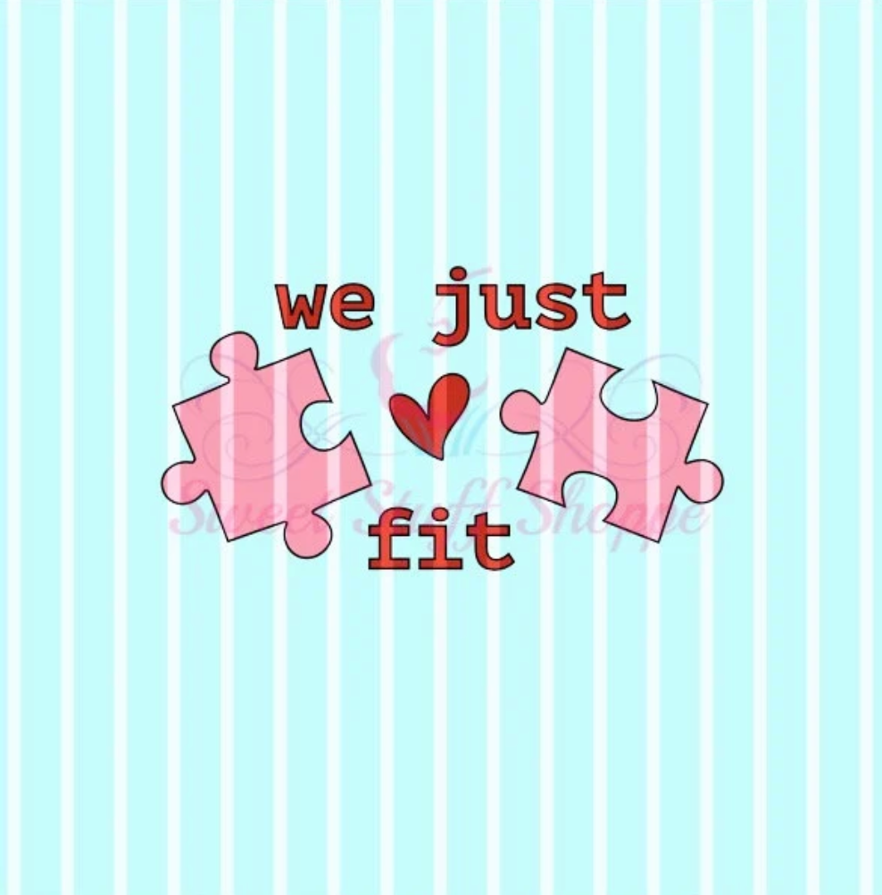 WE JUST FIT Valentine, Cookie Silk Screen, Silk Screen Cookie Stencil, Mesh Stencil, Cookie Stencil, Custom Silk Screen