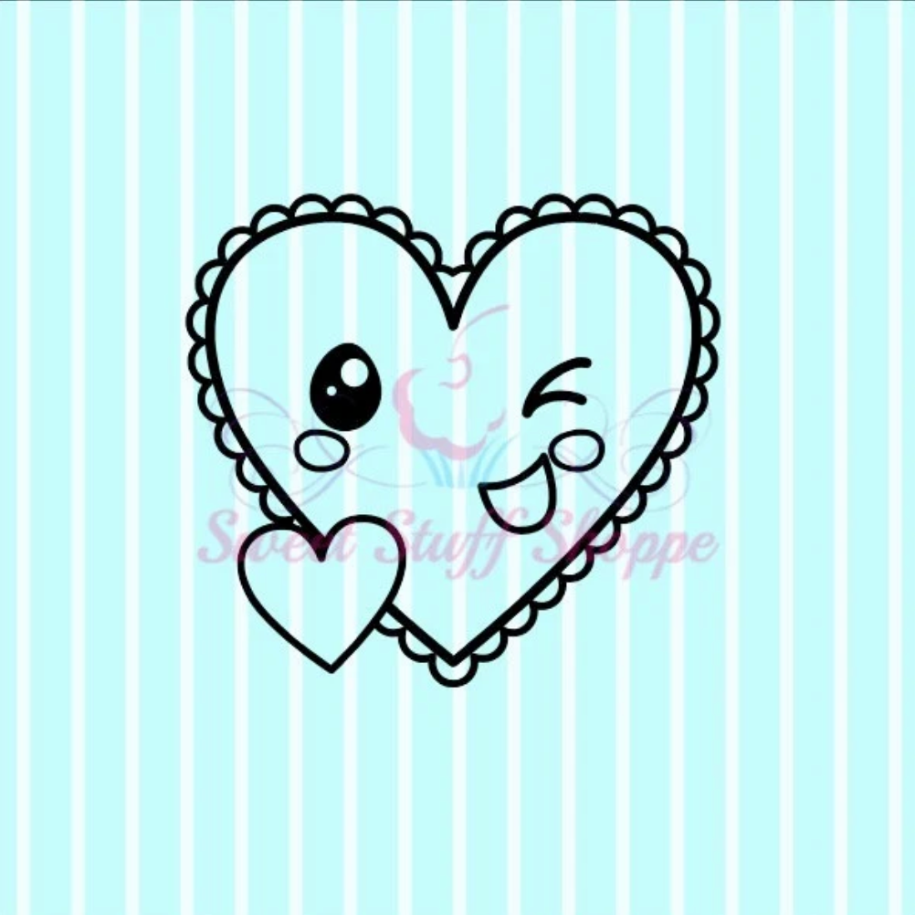 VALENTINE HEART PYO, Silk Screen, Cookie Silk Screen, Silk Screen Cookie Stencil, Mesh Stencil, Cookie Stencil,