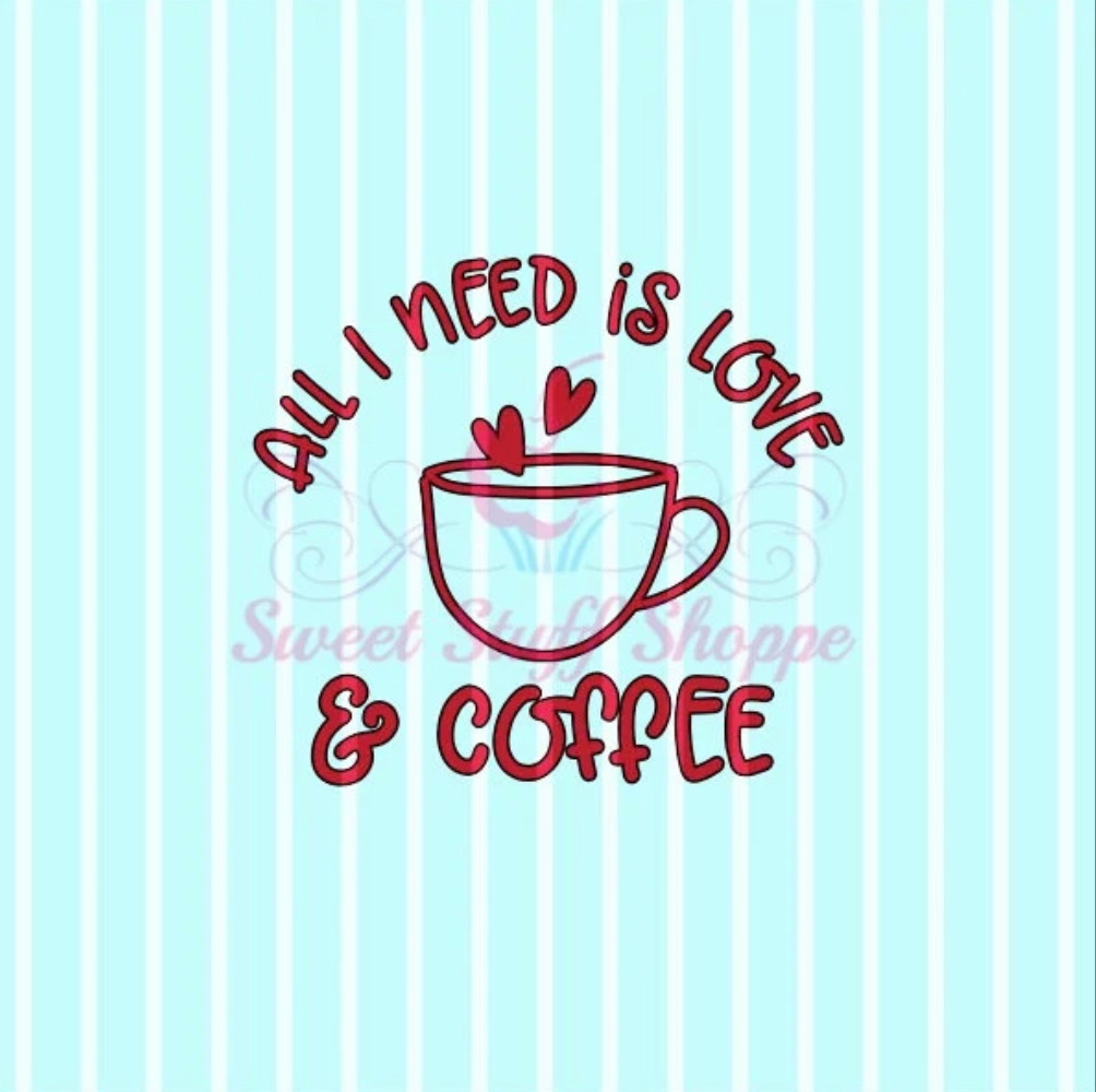 LOVE AND COFFEE, Silk Screen, Cookie Silk Screen, Silk Screen Cookie Stencil, Mesh Stencil, Cookie Stencil, Custom Silk Screen