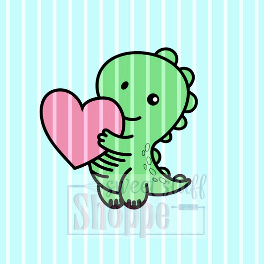 Valentine Dinosaur STL Cookie Cutter File