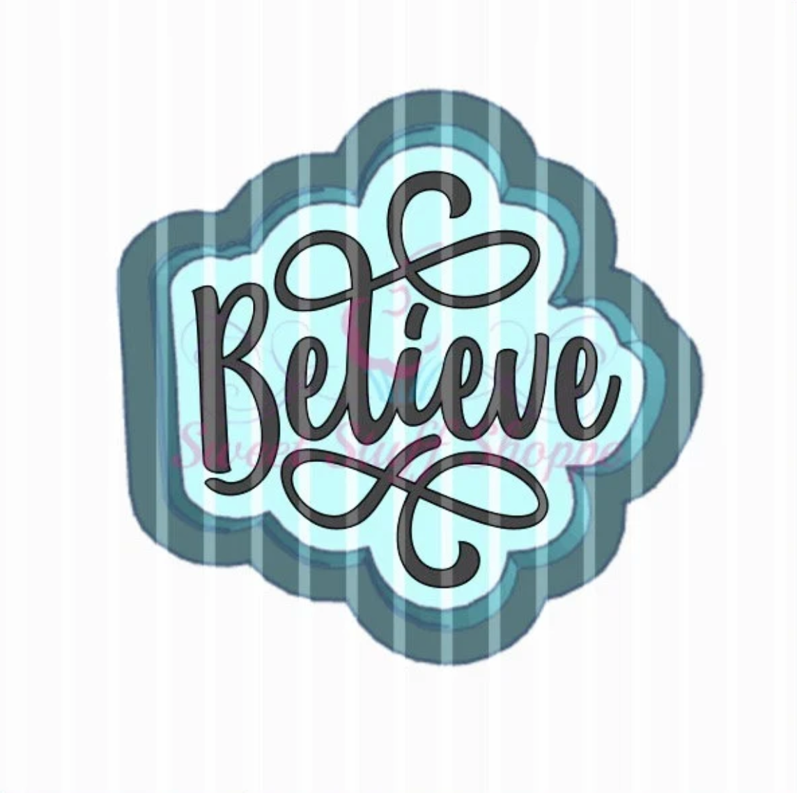 BELIEVE SILK SCREEN -  Cookie Silk Screen, Silk Screen Cookie Stencil, Mesh Stencil, Cookie Stencil, Custom Silk Screen