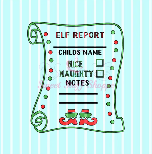 ELF REPORT,  Cookie Silk Screen, Silk Screen Cookie Stencil, Mesh Stencil, Cookie Stencil, Custom Silk Screen