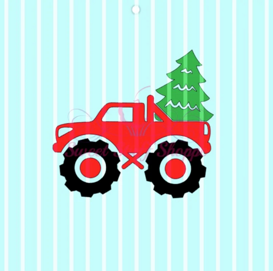CHRISTMAS TRUCK W/Tree Silk Screen, Cookie Silk Screen, Silk Screen Cookie Stencil, Mesh Stencil, Cookie Stencil, Silk Screen