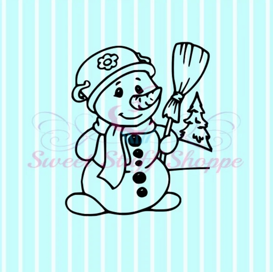 CUTE SNOWMAN PYO, Silk Screen, Cookie Silk Screen, Silk Screen Cookie Stencil, Mesh Stencil, Cookie Stencil, Custom Silk Screen