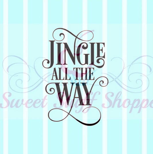 JINGLE ALL The WAY, Silk Screen, Cookie Silk Screen, Silk Screen Cookie Stencil, Mesh Stencil, Cookie Stencil, Custom Silk Screen