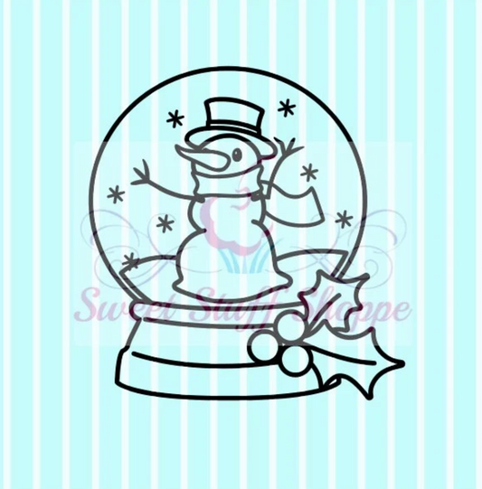 SNOWMAN SNOW Globe PYO Silk Screen,  Cookie Silk Screen, Silk Screen Cookie Stencil, Mesh Stencil, Cookie Stencil, Custom Silk Screen