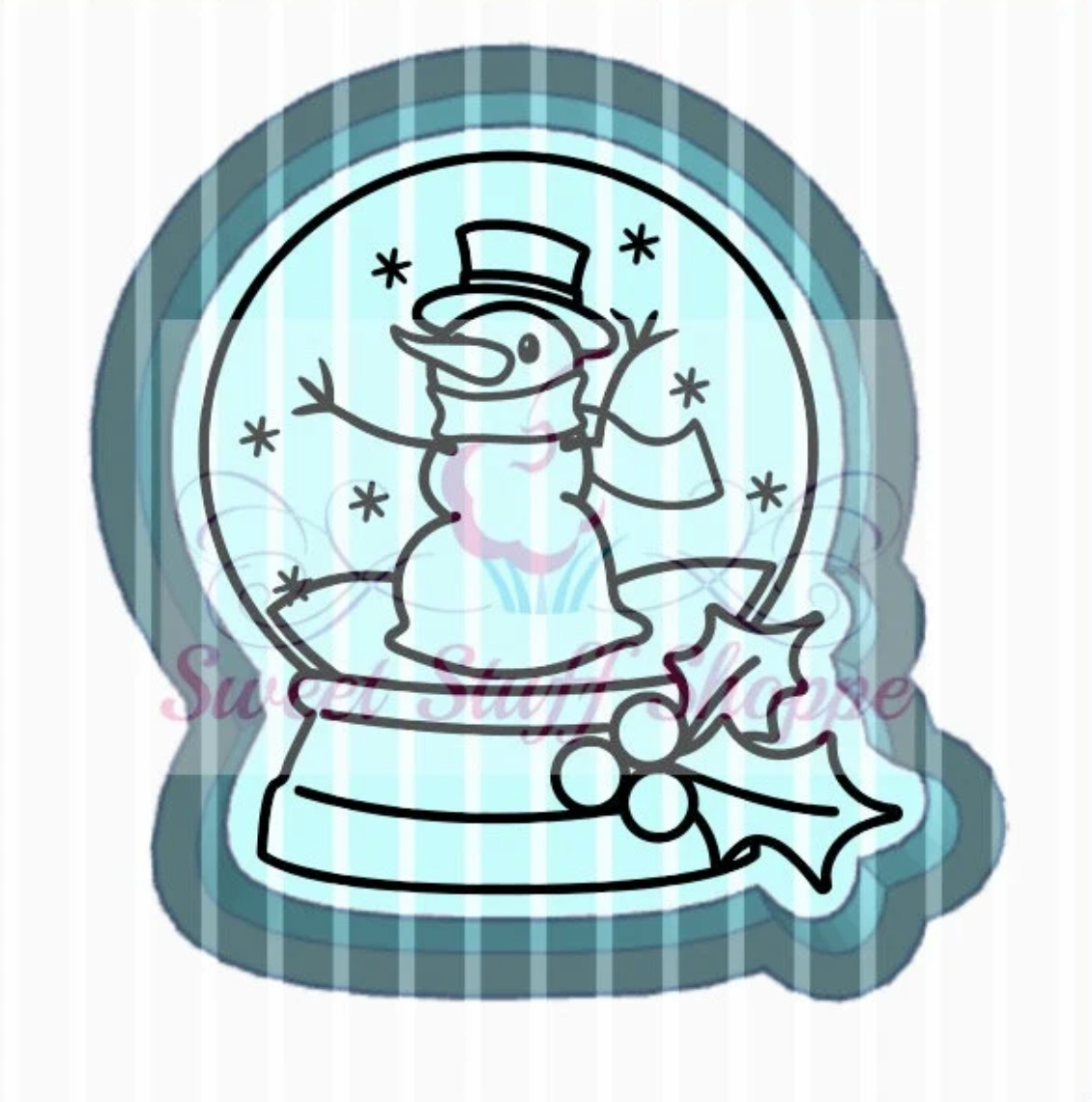 SNOWMAN SNOW Globe PYO Silk Screen,  Cookie Silk Screen, Silk Screen Cookie Stencil, Mesh Stencil, Cookie Stencil, Custom Silk Screen