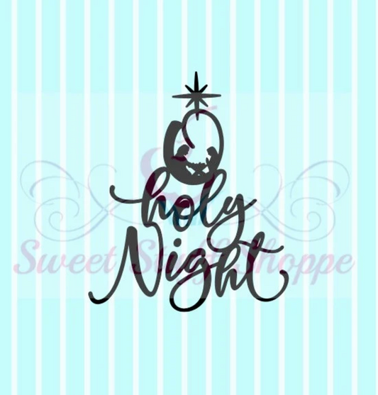 O HOLY NIGHT  Silk Screen,  Cookie Silk Screen, Cookie Silk Screen, Silk Screen Cookie Stencil, Mesh Stencil, Cookie Stencil