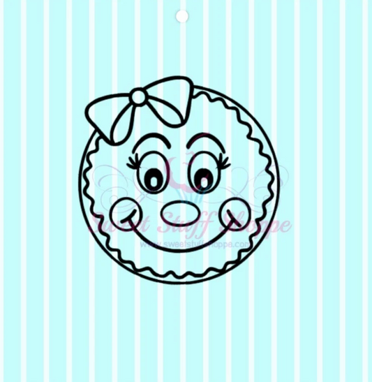 CUTE GINGERBREAD Face PYO Silk Screen, Cookie Silk Screen, Silk Screen Cookie Stencil, Mesh Stencil, Cookie Stencil, Custom Silk Screen
