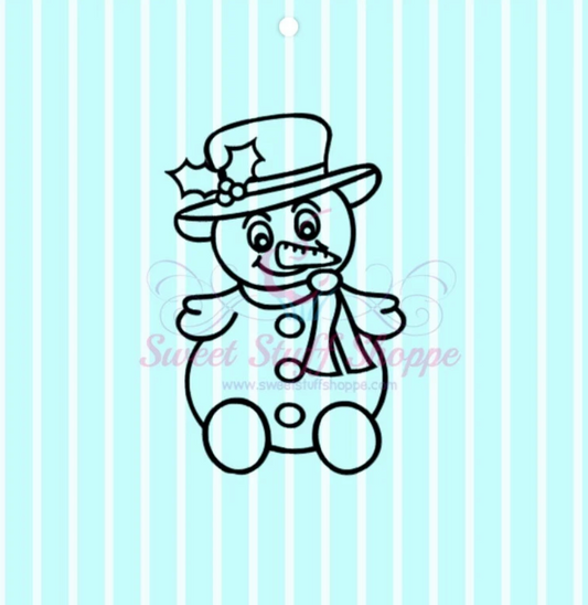 CUTE SNOWMAN PYO Silk Screen, Cookie Silk Screen, Silk Screen Cookie Stencil, Mesh Stencil, Cookie Stencil, Custom Silk Screen