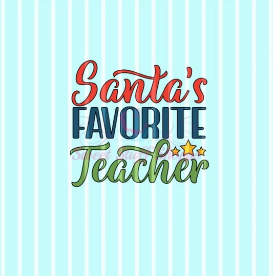 SANTA'S FAVORITE TEACHER  -  Cookie Silk Screen, Silk Screen Cookie Stencil, Mesh Stencil, Cookie Stencil, Custom Silk Screen