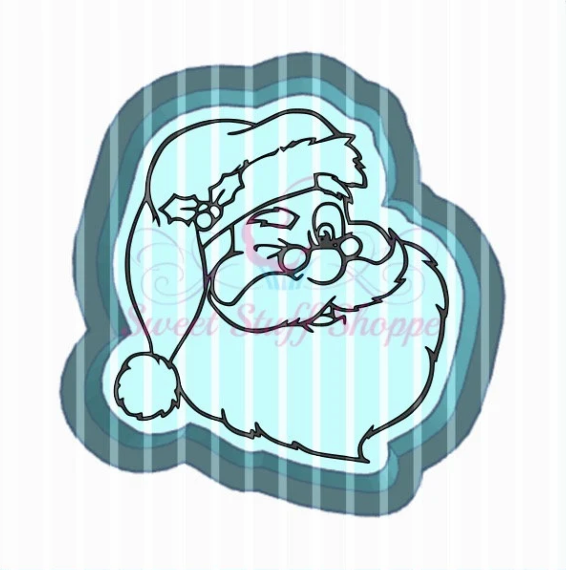 SANTA FACE PYO Silk Screen, Cookie Silk Screen,  Silk Screen Cookie Stencil, Mesh Stencil, Cookie Stencil, Custom Silk Screen
