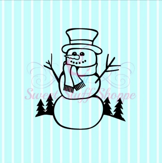 SNOWMAN PYO, Cookie Silk Screen, Custom Cookie Silk Screen Custom Silk Screen, Cookie Stencil, Mesh Stencil, Cookie Stencil