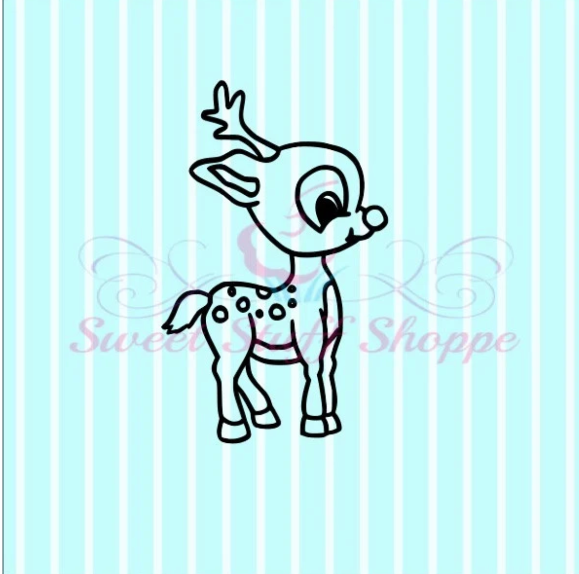 REINDEER PYO,  Silk Screen,  Stuff Shoppe, Silk Screen Cookie Stencil, Mesh Stencil, Cookie Stencil, Custom Silk Screen