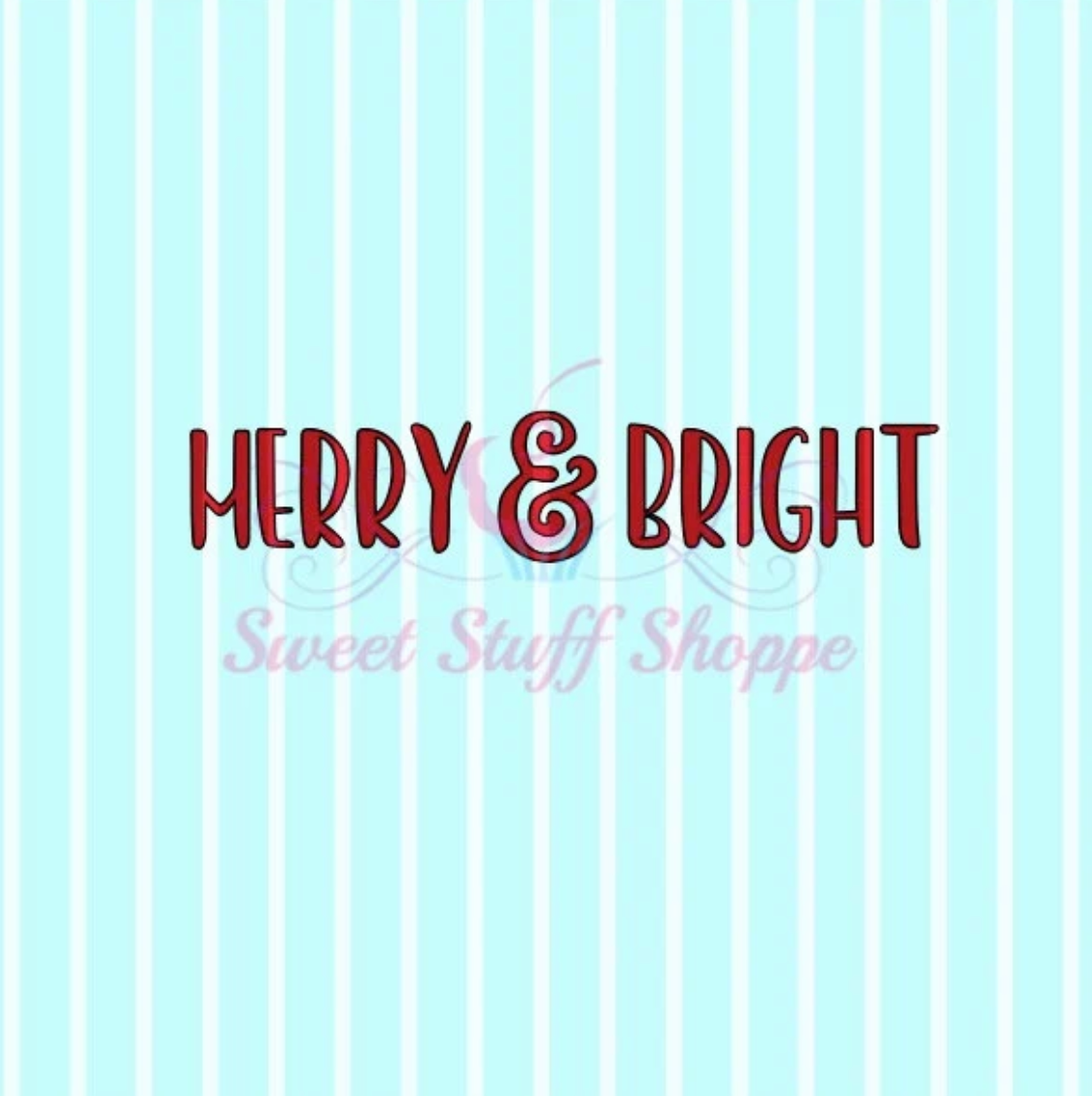 MERRY & BRIGHT, Cookie Silk Screen, Silk Screen Cookie Stencil, Mesh Stencil, Cookie Stencil, Custom Silk Screen