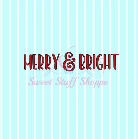 MERRY & BRIGHT, Cookie Silk Screen, Silk Screen Cookie Stencil, Mesh Stencil, Cookie Stencil, Custom Silk Screen