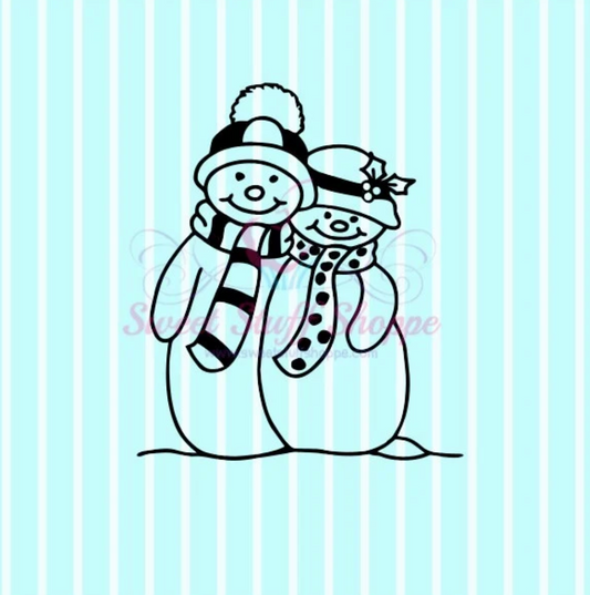SNOWMAN COUPLE PYO Silk Screen, Cookie Silk Screen, Silk Screen Cookie Stencil, Mesh Stencil, Cookie Stencil, Custom Silk Screen