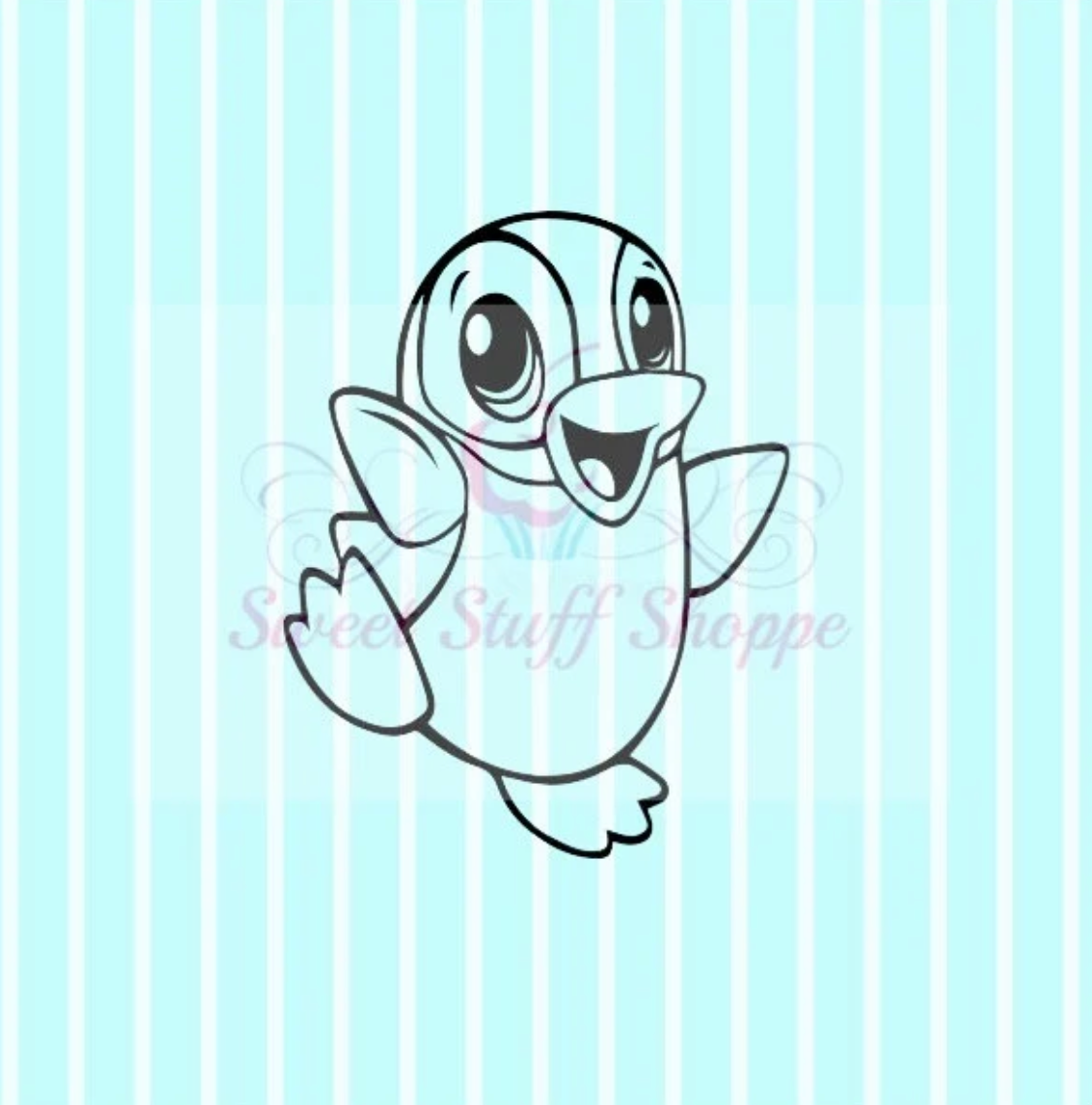 CUTE PENGUIN PYO Silk Screen, Cookie Silk Screen, Silk Screen Cookie Stencil, Mesh Stencil, Cookie Stencil, Custom Silk Screen