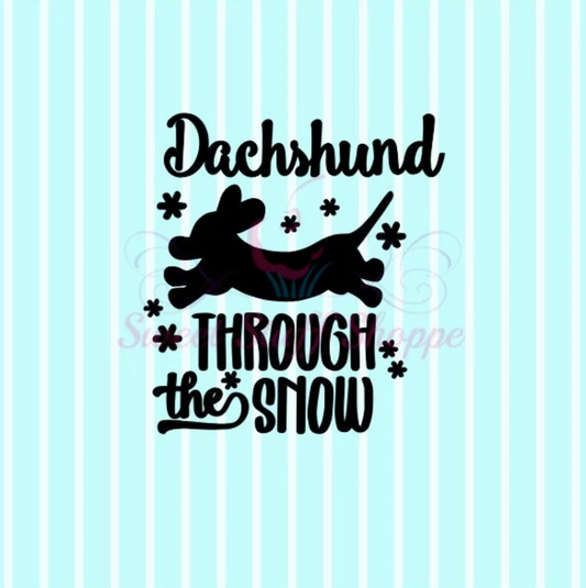 DACHSHUND THROUGH The SNOW -  Cookie Silk Screen, Silk Screen Cookie Stencil, Mesh Stencil, Cookie Stencil, Custom Silk Screen