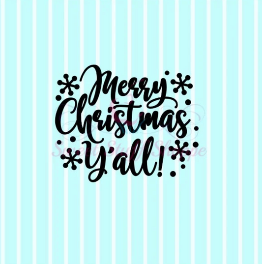MERRY CHRISTMAS Y'ALL -  Cookie Silk Screen, Silk Screen Cookie Stencil, Mesh Stencil, Cookie Stencil, Custom Silk Screen
