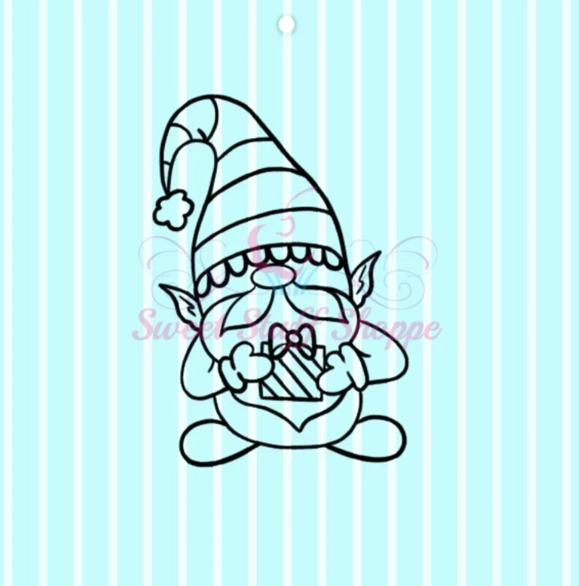 CHRISTMAS Gnome, PYO Silk Screen,  Cookie Silk Screen, Silk Screen Cookie Stencil, Mesh Stencil, Cookie Stencil, Custom Silk Screen