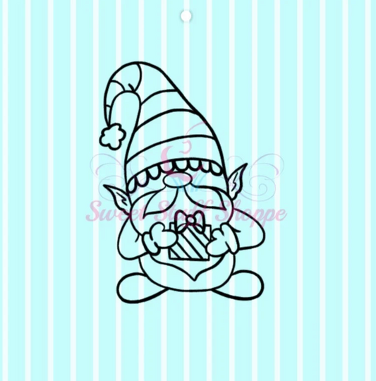 CHRISTMAS Gnome, PYO Silk Screen,  Cookie Silk Screen, Silk Screen Cookie Stencil, Mesh Stencil, Cookie Stencil, Custom Silk Screen
