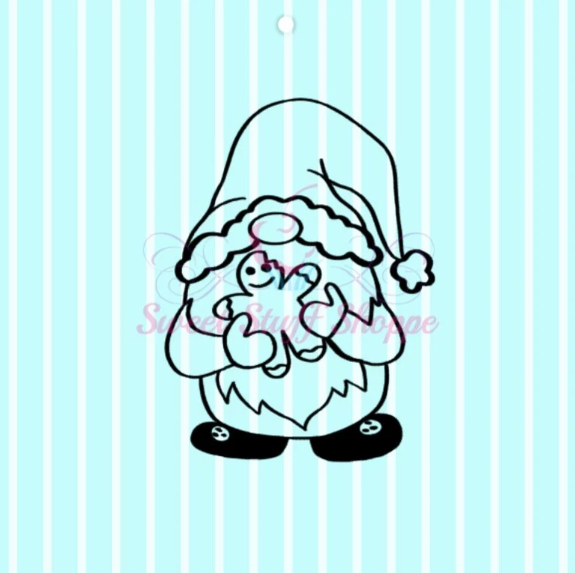 GINGERBREAD Gnome, PYO Silk Screen,  Cookie Silk Screen, Silk Screen Cookie Stencil, Mesh Stencil, Cookie Stencil, Custom Silk Screen