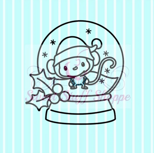 MOUSE SNOW Globe PYO Silk Screen,  Cookie Silk Screen, Silk Screen Cookie Stencil, Mesh Stencil, Cookie Stencil, Custom Silk Screen