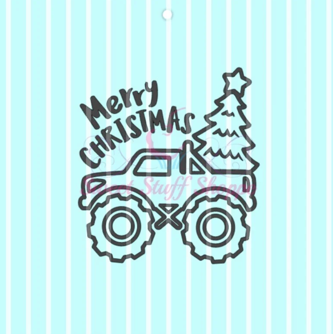 TRUCK W/Tree, PYO Silk Screen, Cookie Silk Screen, Silk Screen Cookie Stencil, Mesh Stencil, Cookie Stencil, Silk Screen