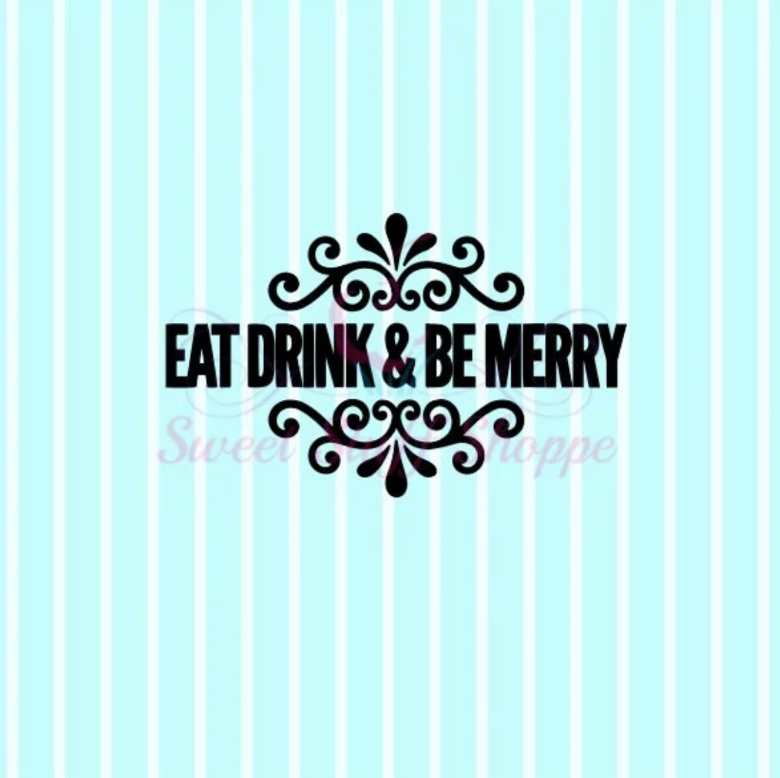 EAT, DRINK & BE Merry  -  Cookie Silk Screen, Silk Screen Cookie Stencil, Mesh Stencil, Cookie Stencil, Custom Silk Screen