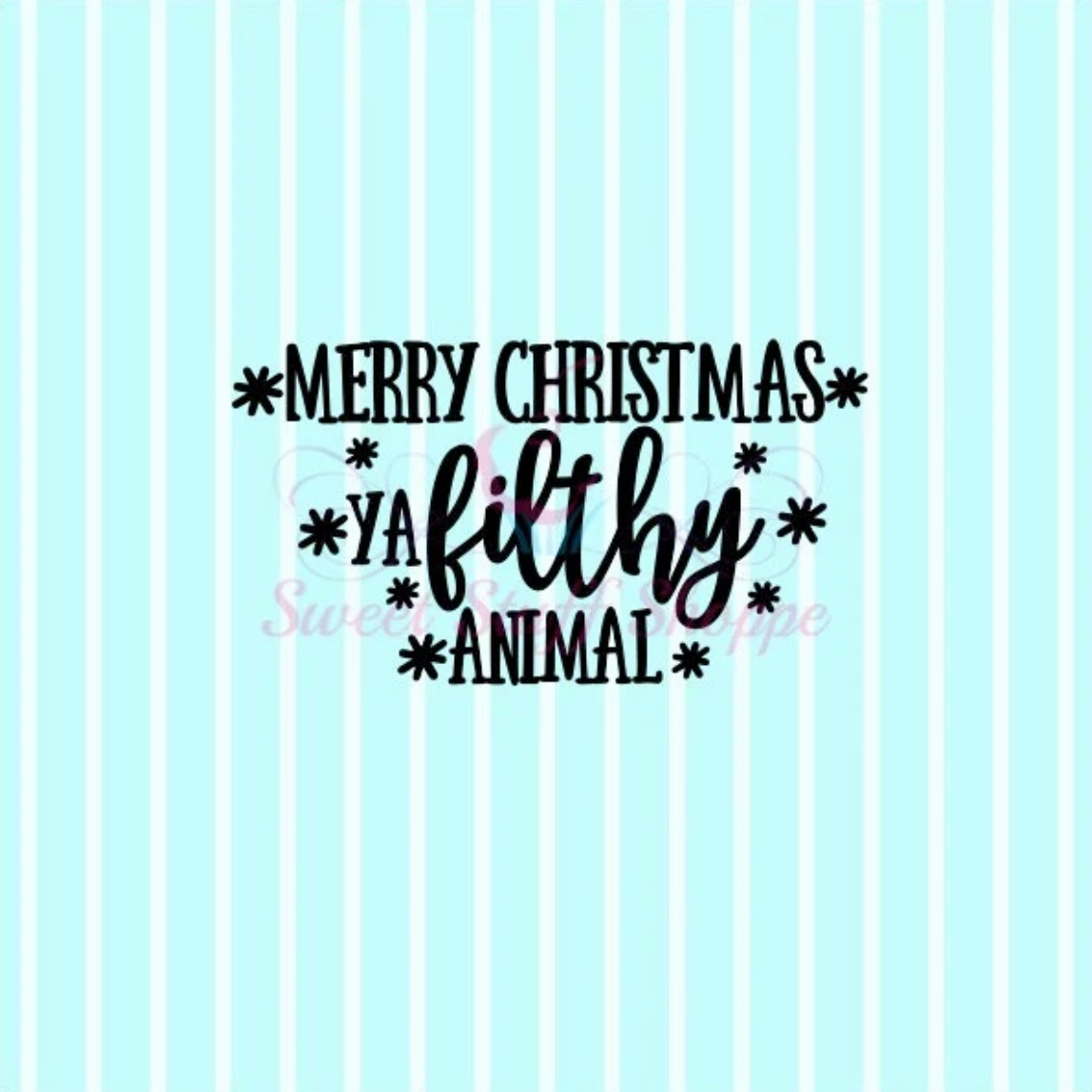 MERRY CHRISTMAS FILTHY Animal -  Cookie Silk Screen, Silk Screen Cookie Stencil, Mesh Stencil, Cookie Stencil, Custom Silk Screen