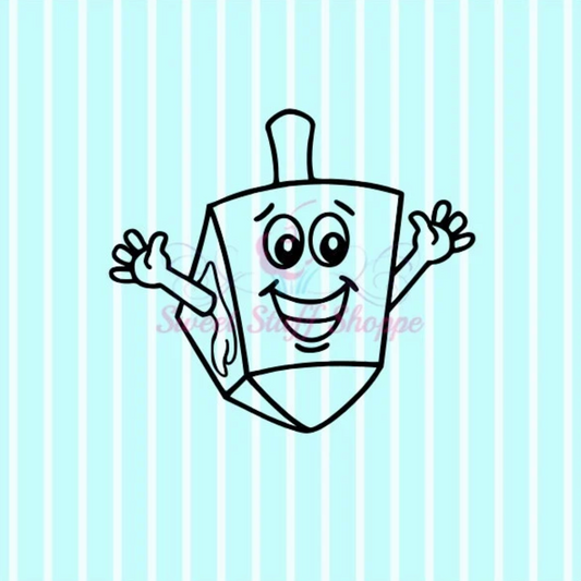 ANIMATED DREIDEL PYO , Silk Screen, Cookie Silk Screen, Custom Cookie Silk Screen, Mesh Stencil, Cookie Stencil