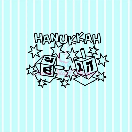 HAPPY HANUKKAH PYO , Silk Screen, Cookie Silk Screen, Custom Cookie Silk Screen, Mesh Stencil, Cookie Stencil