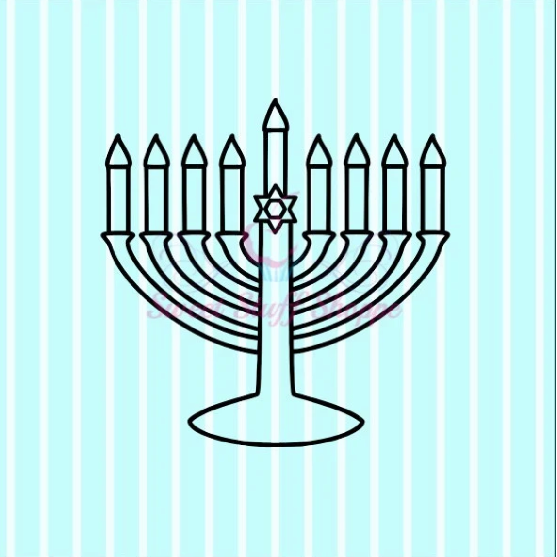 MENORAH PYO , Silk Screen, Cookie Silk Screen, Custom Cookie Silk Screen, Mesh Stencil, Cookie Stencil